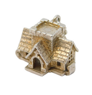 Sterling Silver Opening Church Charm Pendant Vintage c1970