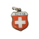 Sterling Silver Enamel Switzerland Charm Pendant Vintage c1970