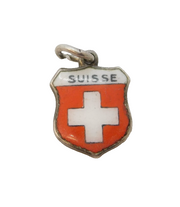 Sterling Silver Enamel Switzerland Charm Pendant Vintage c1970
