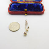 Sterling Silver Faux Pearl Trio Drop Charm Pendant Vintage c1970