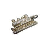 Sterling Silver Steam Train Charm Pendant Vintage c1970