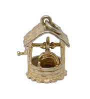 Sterling Silver Good Luck Wishing Well Charm Pendant Vintage c1970