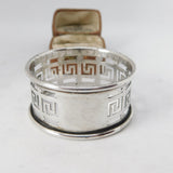 Silver Plated Greek Maze Pattern Meandros Napkin Ring c1920 Antique