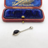 Sterling Silver Onyx Drop Charm Pendant Vintage c1970