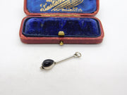 Sterling Silver Onyx Drop Charm Pendant Vintage c1970