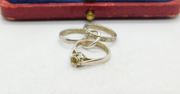 Sterling Silver Marital Ring Triplet Charm Pendant Vintage c1970