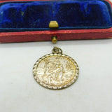 Sterling Silver St Christopher Bordered Charm Pendant Vintage c1970