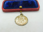 Sterling Silver St Christopher Bordered Charm Pendant Vintage c1970