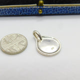 Sterling Silver Modernist Textured Pattern Charm Pendant Vintage c1970