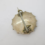Victorian Sterling Silver Floral Pattern Dress Brooch Pin Antique c1880