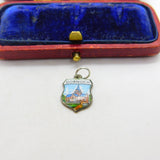 Sterling Silver and Enamel Dornoch Travel Shield Charm Pendant Vintage c1970