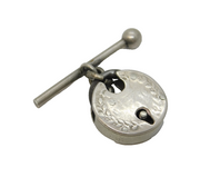 Victorian Sterling Silver Threepence Padlock & T-Bar Fob Antique c1880s