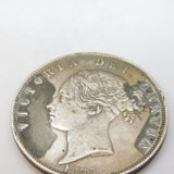 Queen Victoria .925 Silver Young Head Half Crown Coin Antique 1883 Fine