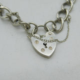 Sterling Silver Curb Link Chain Charm Bracelet Vintage c1970s