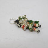 Sterling Silver Scottish Highland Bagpiper Enamel Charm Pendant Vintage c1970