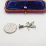 Sterling Silver Winged Eros Charm Pendant Vintage c1970