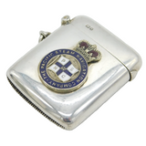 Edwardian Sterling Silver Enamel Pacific Steam Company Vesta Case Antique 1905