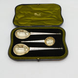 Edwardian Boxed Sterling Silver Dessert Serving Set Antique 1903 London
