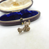 Sterling Silver Victorian Two-Wheeled Horse and Carriage Charm Vintage c1970