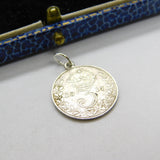 Sterling Silver WW1-era King George V Threepence Charm Pendant Antique 1917