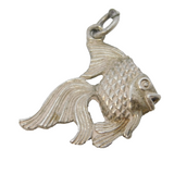 Sterling Silver Tropical Fish Charm Pendant Vintage c1970