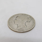 Queen Victoria .925 Silver Half Crown Coin Antique 1880 Fair Condition
