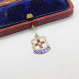 Sterling Silver and Coloured Enamel Travel Shield 'Cowes' Charm Vintage c1970