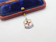 Sterling Silver and Coloured Enamel Travel Shield 'Cowes' Charm Vintage c1970