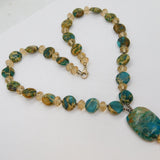 Sterling Silver Colourful Natural Stone & Crystal Beaded Necklace Modern c1990