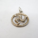 Sterling Silver Isle of Man Charm Pendant Vintage c1970s
