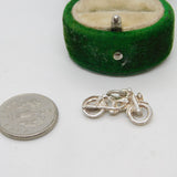 Sterling Silver Motorbike Charm Pendant Vintage c1970