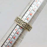 Sterling Silver Oxidised Eastern Pattern Studio Ring Vintage c1970 Size O 1/2