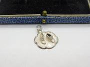 Sterling Silver Little Child's Shoe or Footsteps Charm Pendant Vintage c1970