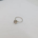 Sterling Silver Paste Solitaire Engagement Band Ring Modern c1990 Size P