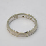 9ct White Gold & Three-Stone Brilliant Cut Diamond Set Band Ring Vintage London