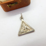 Sterling Silver Roadworks Sign Charm Pendant Vintage c1970
