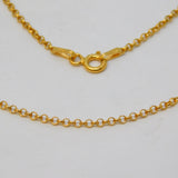 Gold on Sterling Silver Cable Link Chain Necklace Vintage c1990 50cm Length