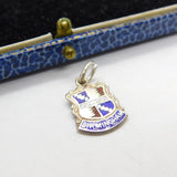 Sterling Silver and Enamel Travel Shield Birmingham Charm Pendant Vintage c1970