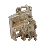Sterling Silver Piano Player Charm Pendant Vintage c1970