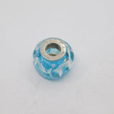 Sterling Silver Rhona Sutton Aqua Blue Glass & Silver Charm Bead Vintage c1970