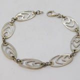 Sterling Silver Pierced Pattern Panel Bracelet Vintage c1970 18cm Length