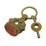 Georgian Gilt Metal Watch Key & Intaglio Fob Seal Depicting Atlas Antique c1820s
