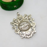 Victorian Sterling Silver 'PSA' Hand Shaking Fob Medal Antique 1898 Birmingham