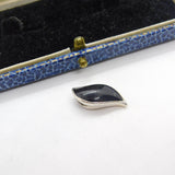Sterling Silver Onyx Drop Charm Pendant Vintage c1970