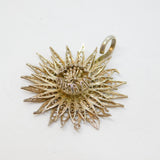 Sterling Silver Filigree Patterned Flower Studio Pendant Vintage c1970s
