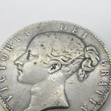 Queen Victoria Silver Young Head Crown Coin 1844 Star Stop Edge Antique