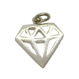 Sterling Silver Contemporary Gemstone Design Charm Pendant Vintage c1970
