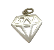 Sterling Silver Contemporary Gemstone Design Charm Pendant Vintage c1970
