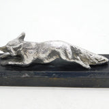 Cast Sterling Silver Running Fox Figurine or Trophy on Plinth Vintage London