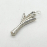 Sterling Silver Welsh Leek Charm Pendant Vintage c1970